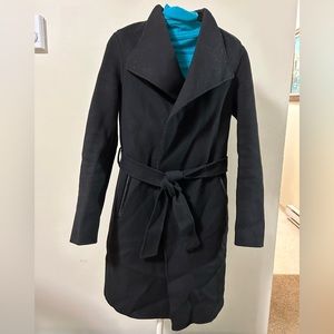 laila double face wool wrap coat with winged collar